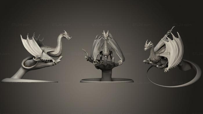 Статуэтки грифоны и драконы (Драконология, STKG_0138) 3D модель для ЧПУ станка